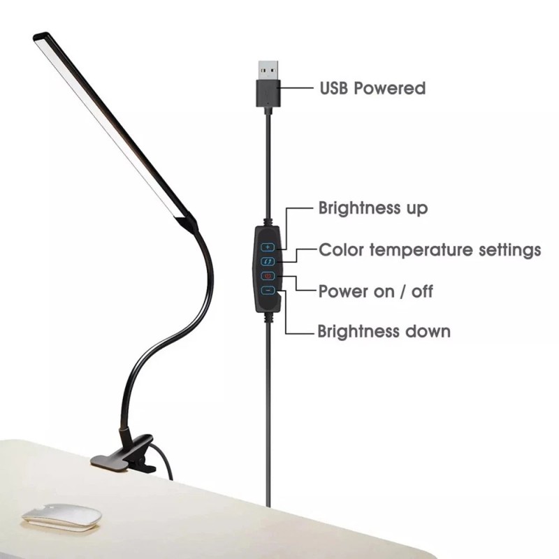 MM Electronicles Eye-Caring LED Desk Lamp Adjustable Swing Arm Lamp