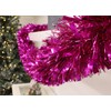 SHATCHI 4Pcs Hot Pink 1.8m/6ft Xmas Metallic Chunky Tinsel Garland