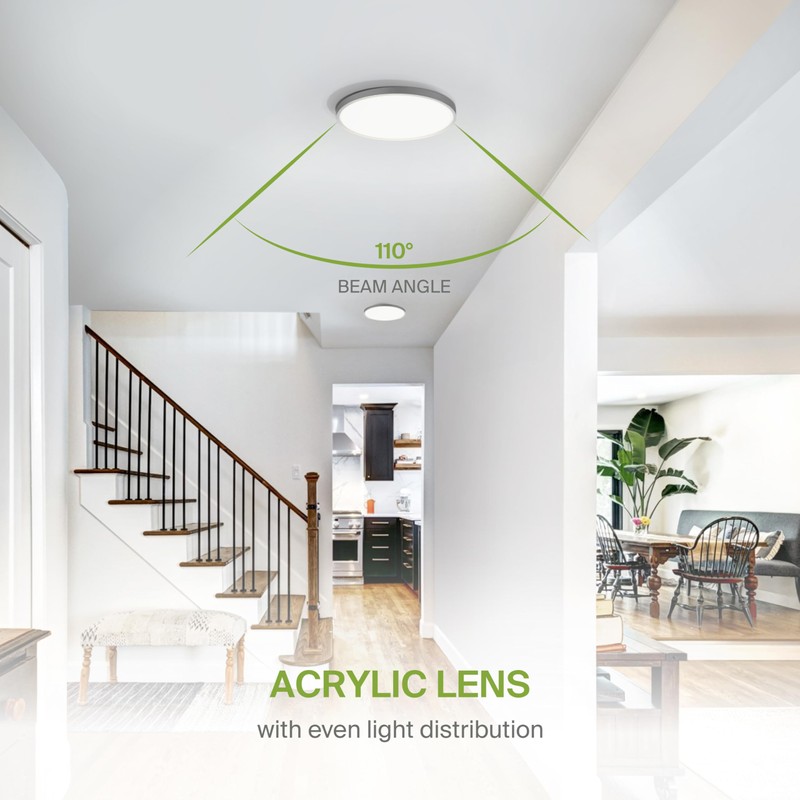 ASD LED 12" Round Flush Mount Ceiling Light Fixture, Low