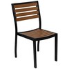 Flash Furniture Lark Outdoor Stackable Side Chair with Faux Teak