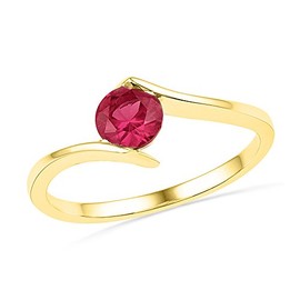 0.70ctw Lab Created Ruby Engagement Ring