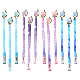 CHUNLINLAODA 12pcs Crystal Globe Gel Pens Cartoon Globe Pens 0.5mm Creative Gel Pen Novelty Pen Black Ink Pens Kawaii Fun Pens for School Gift Office Supplies
