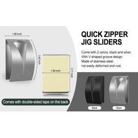 Zipper Jig Tool for Zipper Pull Zipper Slider Helper Easy Zipper Installing Tool, 4Pcs Quick Zipper Jig Sliders Zipper Jig Tool for Zipper Pulls,Stainess Steel Zipper Installing Tool for Pants,Dresses