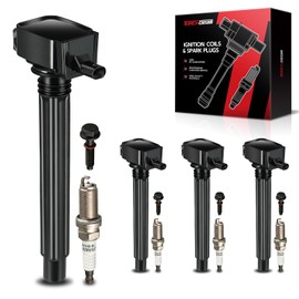 Torchbeam OEM Performance Set of 4 UF751 Ignition Coils & Double Iridium Spark Plug Fit for Jeep Cherokee Compass Renegade Chrysler 200 Dodge Dart Fiat 500X Ram ProMaster City 2.4L L4