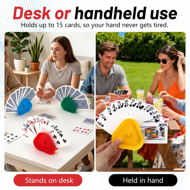 Celehappy 4-Pack Card Holder for Playing Cards Triangle Shaped