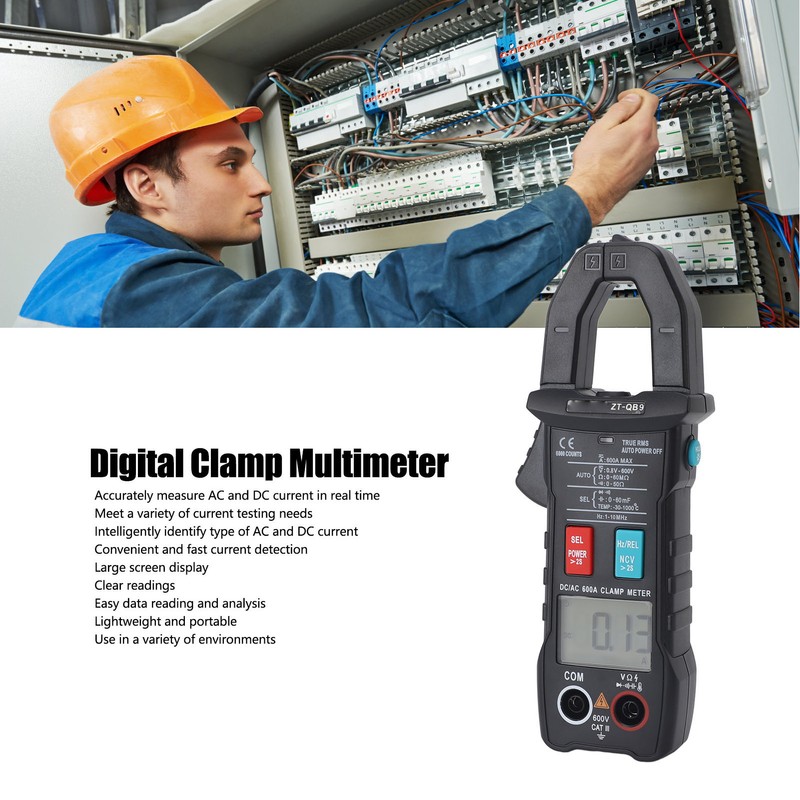 Digital Clamp Multimeter Portable Full Automatic Smart AC DC Current