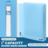 1 Inch Binders 3 Ring - 8 Pack, with Single