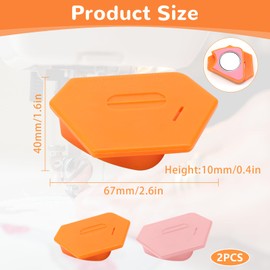 TYBYBB Pack of 2 Magnetic Seam Guide Polygonal Multifunctional Seam Guide Hemmer with Scale Sewing Machine Fabric Hem Tool for Quilting Sewing (Pink/Orange)