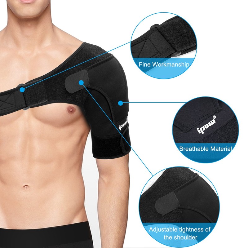 Ipow Adjustable Neoprene Shoulder Support Brace Strap Helps Shoulder Stability,