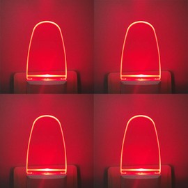 CICINY LED Night Light Plug in 4 Pack, Energy Efficient 0.5W, Dusk to Dawn Sensor Nightlights for Bedroom, Bathroom, Kitchen, Hallway, Stairs, Kids Room, Red