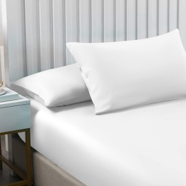 Moonlight Bedding Super King Fitted Sheet White - Premium 25cm Deep Pocket Fitted Bed Sheets – Soft Brushed Microfiber & Wrinkle Free Fitted Bottom Sheet Fad Resistant Bed Sheet (180 x 200 Cm)