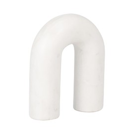 Sagebrook Home 6" Arched Marble Sculpture - White Horseshoe Shaped Decorative Table Accent for Home or Office - Contemporary Decor - Great Gift Idea