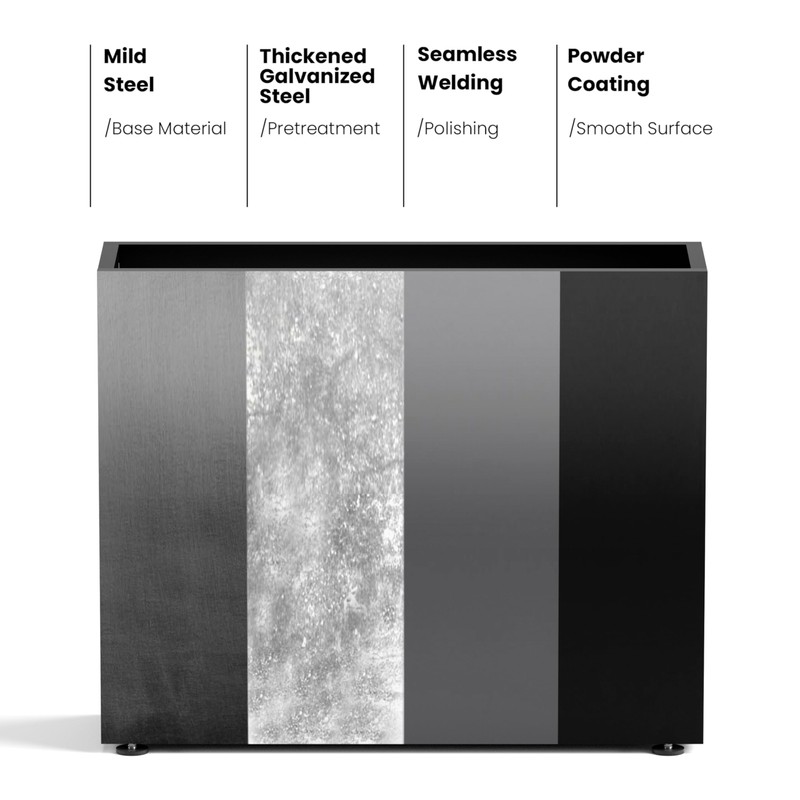 GSK Tall Black Metal Planter Box Divider Easy Assembly Modern