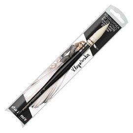 Kagalovska by da Vinci - Casaneo White- Extra Soft, Wavy White Synthetic fibers in a quill with Black Handle for All Media (4)