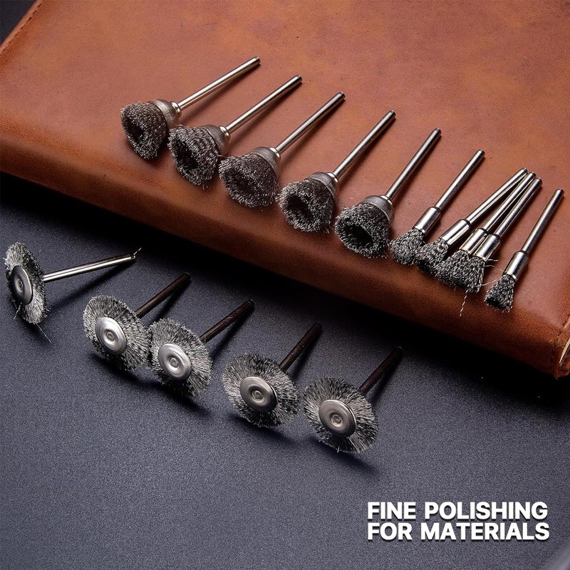 Snokay 15-Pack Stainless Steel Wire Brush Set, Wire Brush Wheels
