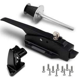 Preruner Walk in Cooler Door Closer Complete Latch Kit, Walk in Cooler Door Handle Radial Latch, Offset -1/5 In-3/5 in(Offset) and 5.9" Solid Metal Interior Release Handle（Frosted Black）