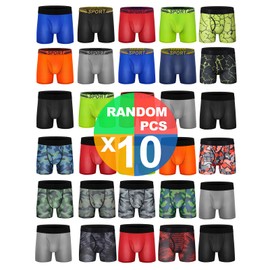 CONKEND Boys Boxer Briefs Cotton Big Boys Underwear Breathable Soft Mesh Performance Sport Boxers Briefs with Fly 5 Pack 18-20