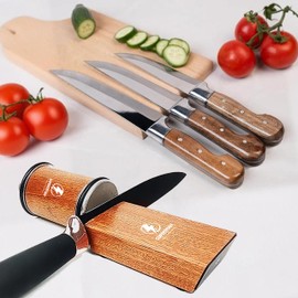 Supertitan’s | Rolling Knife Sharpener Kit | Premium Diamond & Ceramic Discs for Steel of any Hardness | 15° & 20° Adjustable Magnetic Inclination Makes Knife Sharpening Effortless