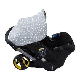 JYOKO KIDS Car Seat and Pushchair Cover Compatible with Doona 100% Cotton (White Star)