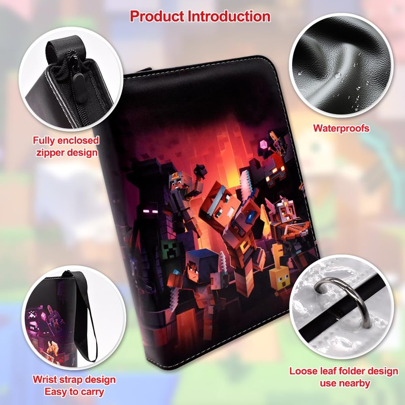 Anime Scrapbook for Cards, 400 Cards, Capacity Trading Cards, Minecra