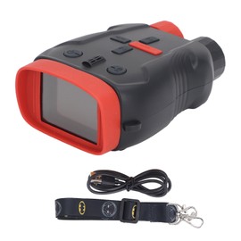 Kids Binocular 5X Zoom Night Vision 1080P Video IP54 Waterproof 2500mAh 2.4 Inch Screen Digital Binoculars for Birdwatching Black