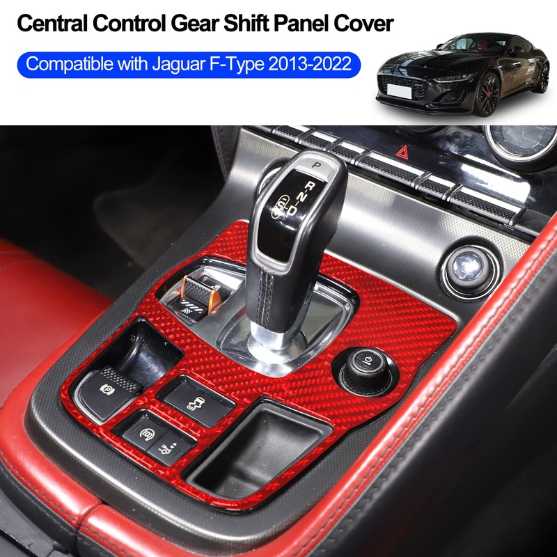 Daeiclru Real Carbon Fiber Car Interior Gear Shift Panel Trim