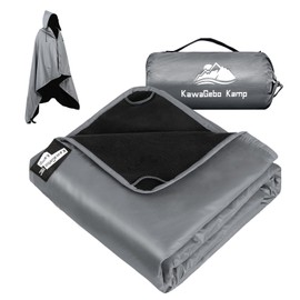 KawaGebo Kamp Fleece Waterproof Outdoor Blanket - Windproof Stadium Blanket for Camping, Picnics, and Sports Stay Dry and Comfortable 80"x 58"