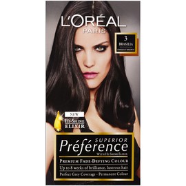 L'Oréal Paris Préférence Permanent Hair Colour - 3 Brasilia (Intense, Fade-Defying Colour)