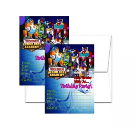 Crafting Mania LLC 12 Rescue Bots Invitation Cards (12 White Envelops Included) #2