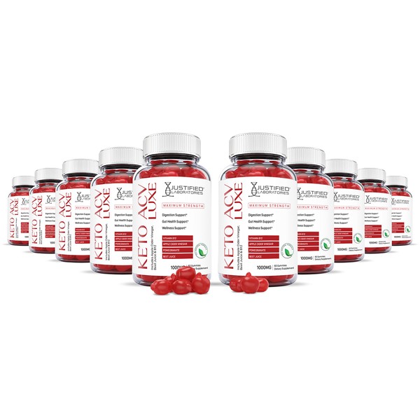 Justified Laboratories Luxe Keto ACV Gummies 1000MG with Pomegranate Juice Beet Root B12 60 Gummys (600 Count)