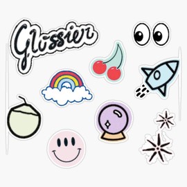 Glossier Set Bumper Sticker Window Vinyl Decal 5"