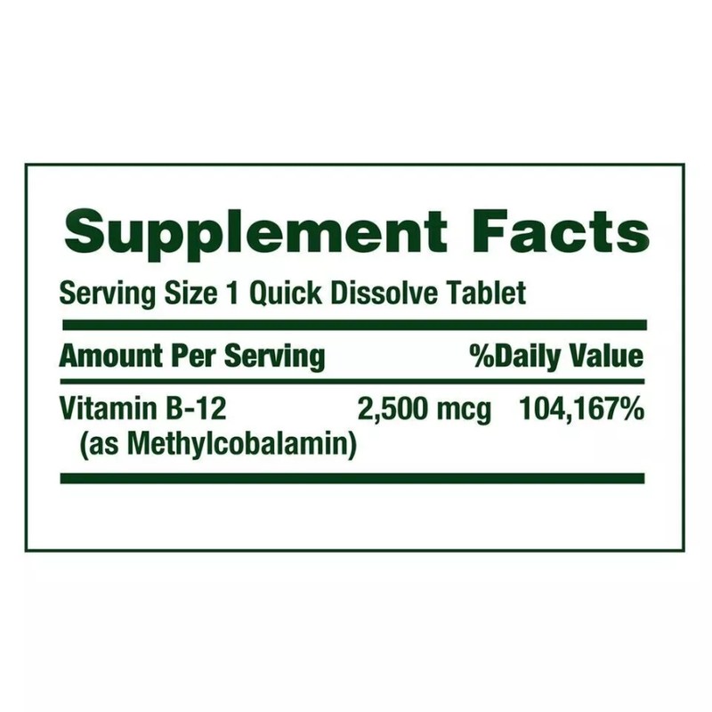 Nature s Bounty Vitamin B-12 2500 mcg 300 Quick Dissolve