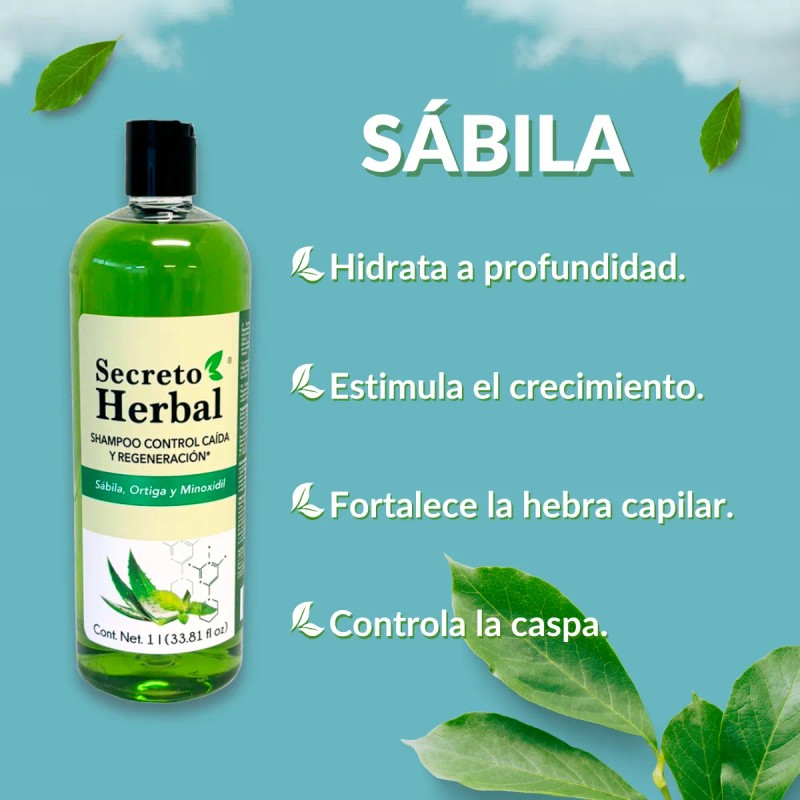 Secreto Herbal Shampoo Familiar Sábila Orgánica 1l
