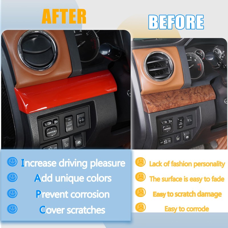 LLKUANG Central Control Dashboard Panel Decorative Panel Cover Compatible with