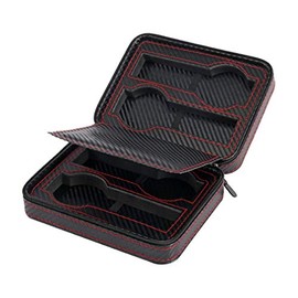 MR Maestro Relojero | Watch Box for 4 Watches | Watch Case | Watch Case | Carbon Fibre Cover | Watch Box | Velvet Lining | Made of MDF for Travel, Black, eco shovel