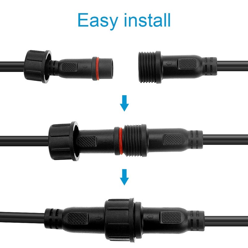 ALITOVE 5 Pairs 2 Pin 2 Core Male Female Plug
