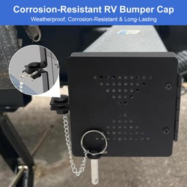 Zenquark 2 Pack Aluminum RV Bumper Cap Cover, Fits Standard 4 Inch RV Bumper Plug End Cap, Secure Sewer Hose Storage, Must Have Travel Trailer Accessories