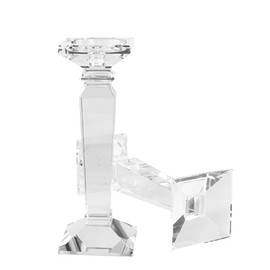 DONOUCLS Crystal Candlestick Holders 2 Pack- Clear Crystal Taper/Pillar Candles Holder– Table Centerpieces for Party and Wedding Decoration(10.6in Tall)