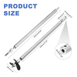 sourcing map Drive Shaft W Propeller and Coupling Joint for RC Boat Coupler Assemble Kit, L250mm Shaft, L200mm Sleeve, D36mm Three Propeller, Fit for 4 mm Motor Shaft