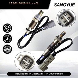 Sangyue Oxygen Sensor 1 & 2 for 2005 2006 2007 2008 Scion tC 2.4L Upper Lower Upstream + Downstream 2pcs