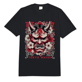 Hannya Oni Mask Devil Yokai Japanese Demon Oni Mask Comfort Colors Adult Heavyweight T-Shirt
