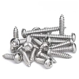 50 Pcs Self Tapping Screws, M4 x 20mm Multi Purpose Screws, 304 Stainless Steel, Torx Pan Head Screws for Wood, Drywall and Furniture