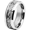 8mm Tungsten Wedding Band Ring Comfort Fit High Polished Celtic
