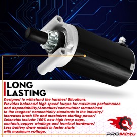 Starter Motor Replaces for 54" Husqvarna RZ5426 RZ5424, 50" Troy-Bilt Mustang XP 50 Zero-Turn Mower 17WF2ACP011 17BF2ACP211 17BF2ACP011 17BF2ACP066 17WF2ACP211 with Kohler Courage 7000 26hp 747cc