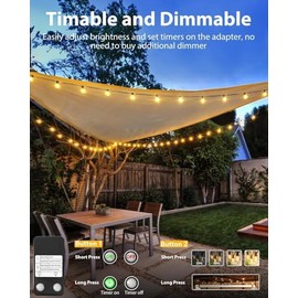 kolpop Led Lichterkette Au?en 13M/42FT -Timing Dimmbar Outdoor Lichterkette Strom mit G40 Glhbirnen Aussen Wetterfest Warmwei? Lichterkette Glhbirnen Au?en fr Party Terrasse G?rten Patio