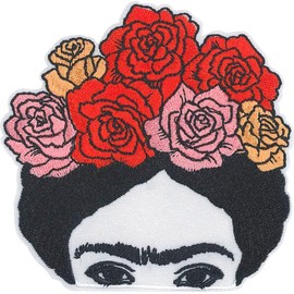 C&D Visionary Frida Kahlo Flower Crown Patch, Black, White, Red