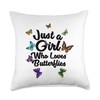 Funny Butterfly Gift For Girls Teens Women Butterfly Lovers Throw