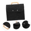 DOITOOL Business Tote Bag with Wooden Handle Felt Portable File