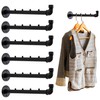Industrial Wall Pipe Clothes Bar - Heavy Duty Metal Coat