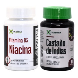 Kit Vitamina B3 Niacina + Castaño De Indias 60 Caps 500 Mg